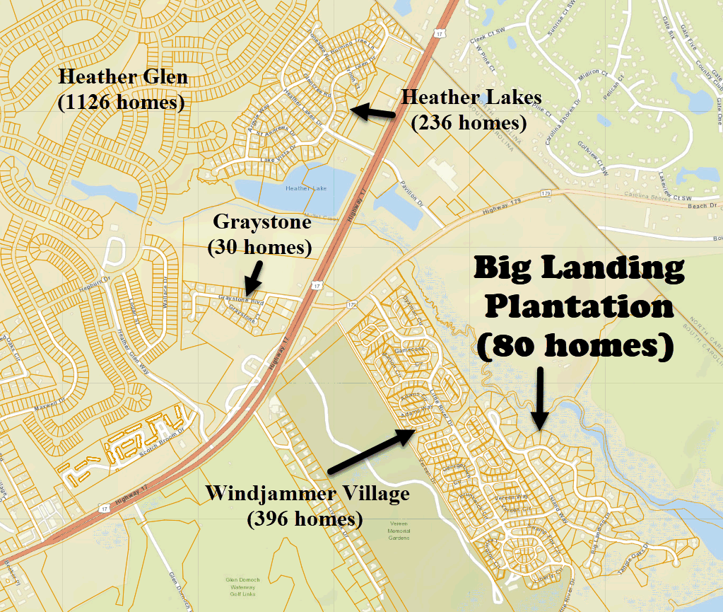 Big Landing Plantation new home community in Littler River adjacent to Windjammer Village